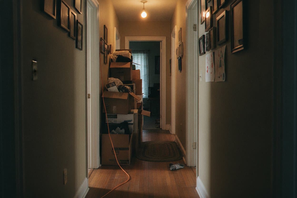 Hallway with hazards before safety improvements