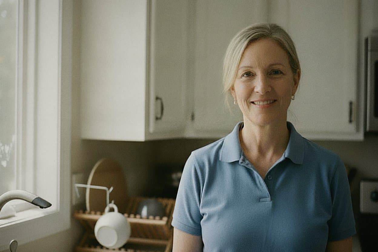Portrait of professional in-home caregiver smiling